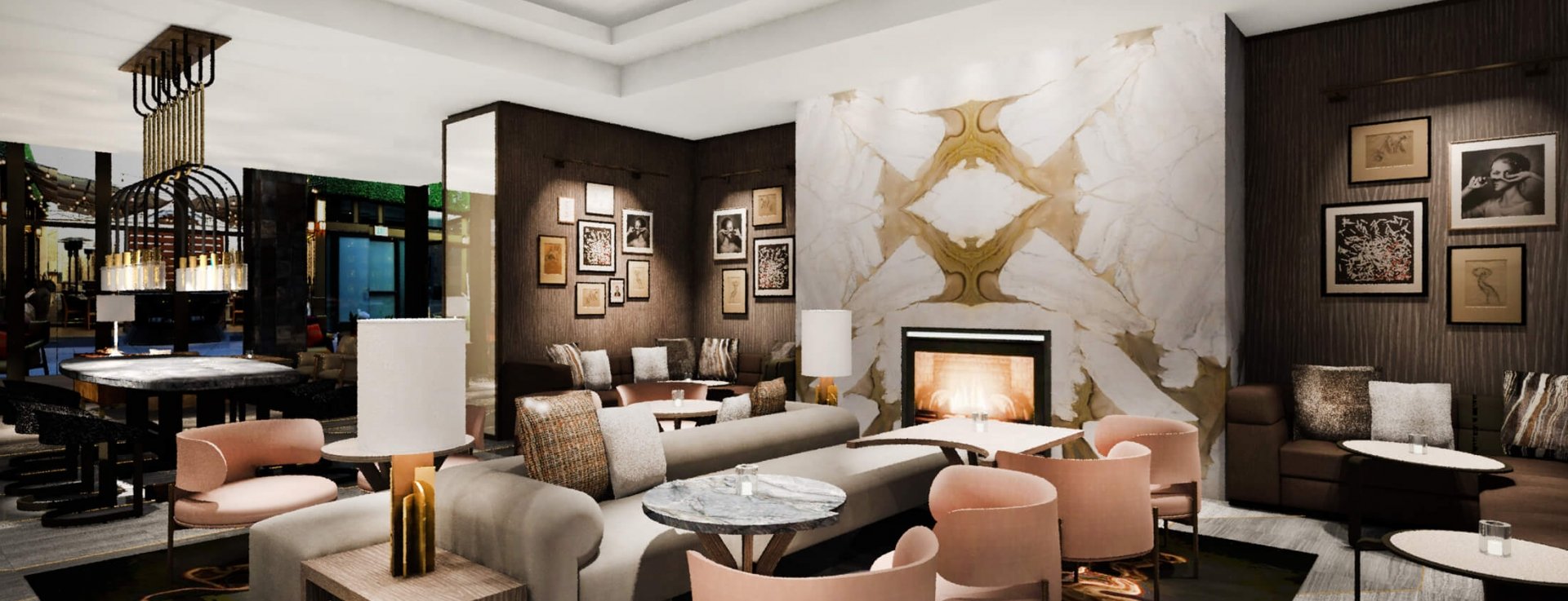lounge with fireplace at Hotel Clio