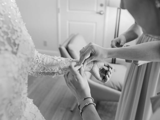 Bride getting ready for her wedding