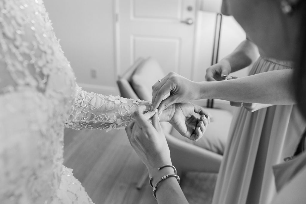Bride getting ready for her wedding