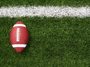 a football on turf