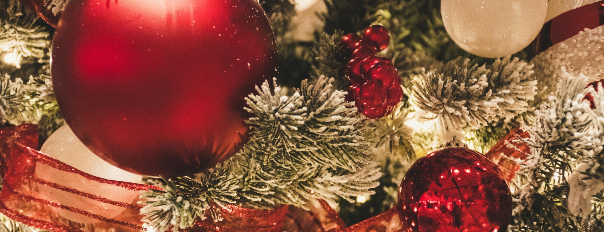 close up of christmas ornaments