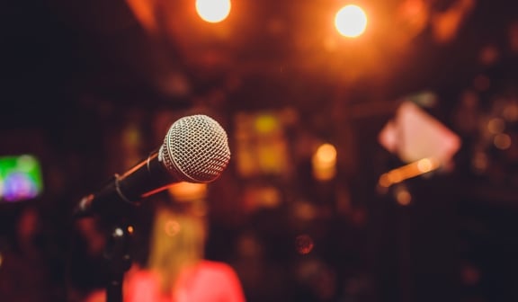 a close up view of a microphone