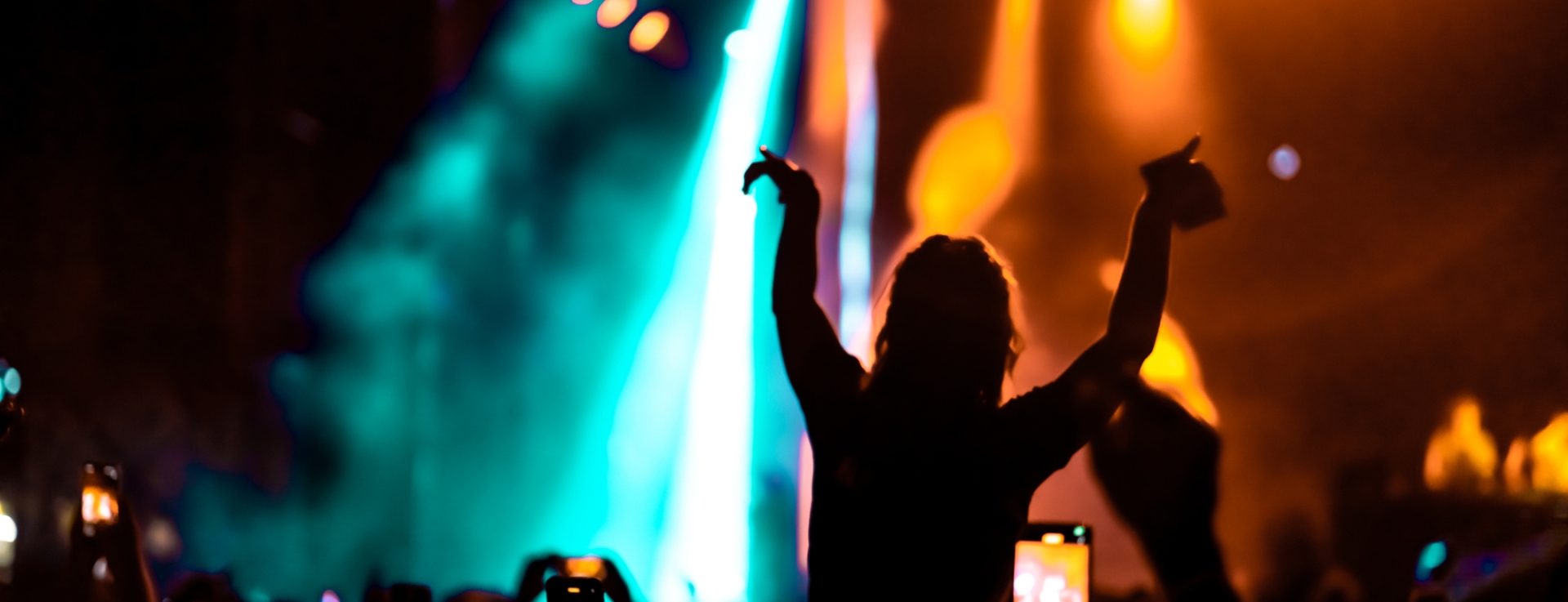 a crowed of people enjoying a concert