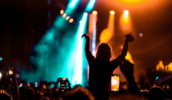 a crowed of people enjoying a concert