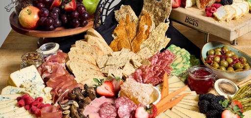 A close up of a charcuterie board at Hotel Clio