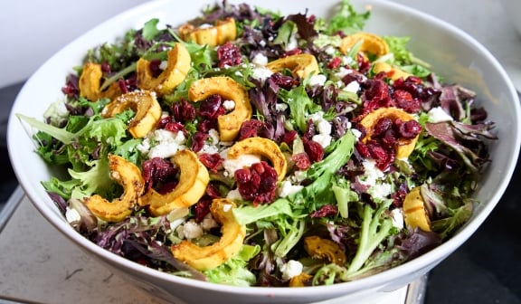 A colorful freshly prepared salad at Hotel Clio