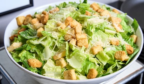 Close up of a freshly prepared salad at Hotel Clio