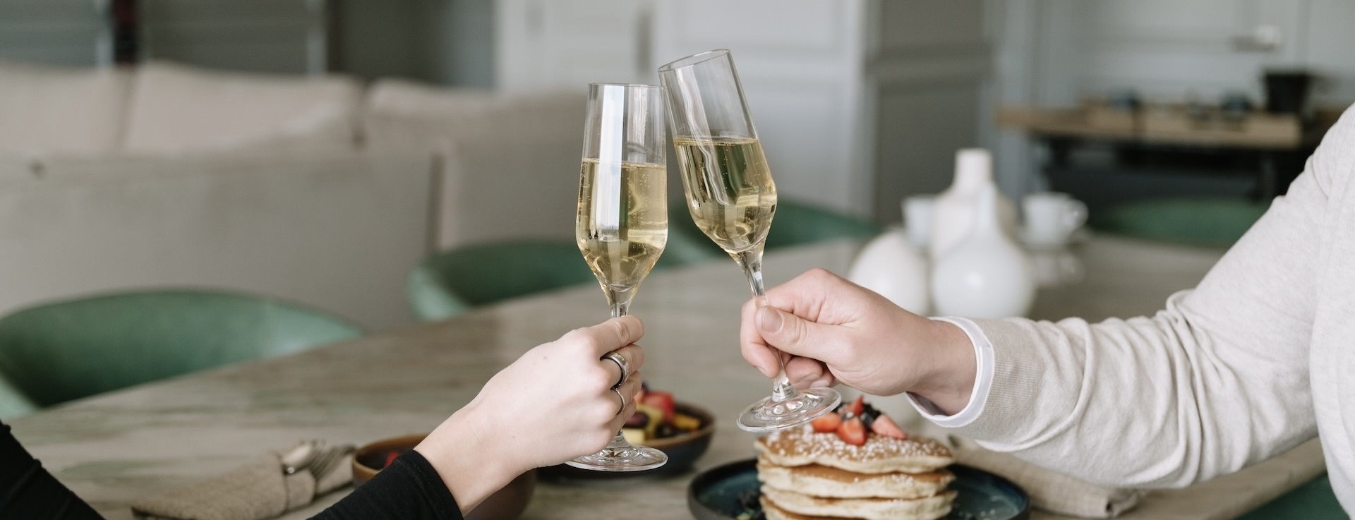 Couple enjoying champagne