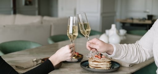 Couple enjoying champagne